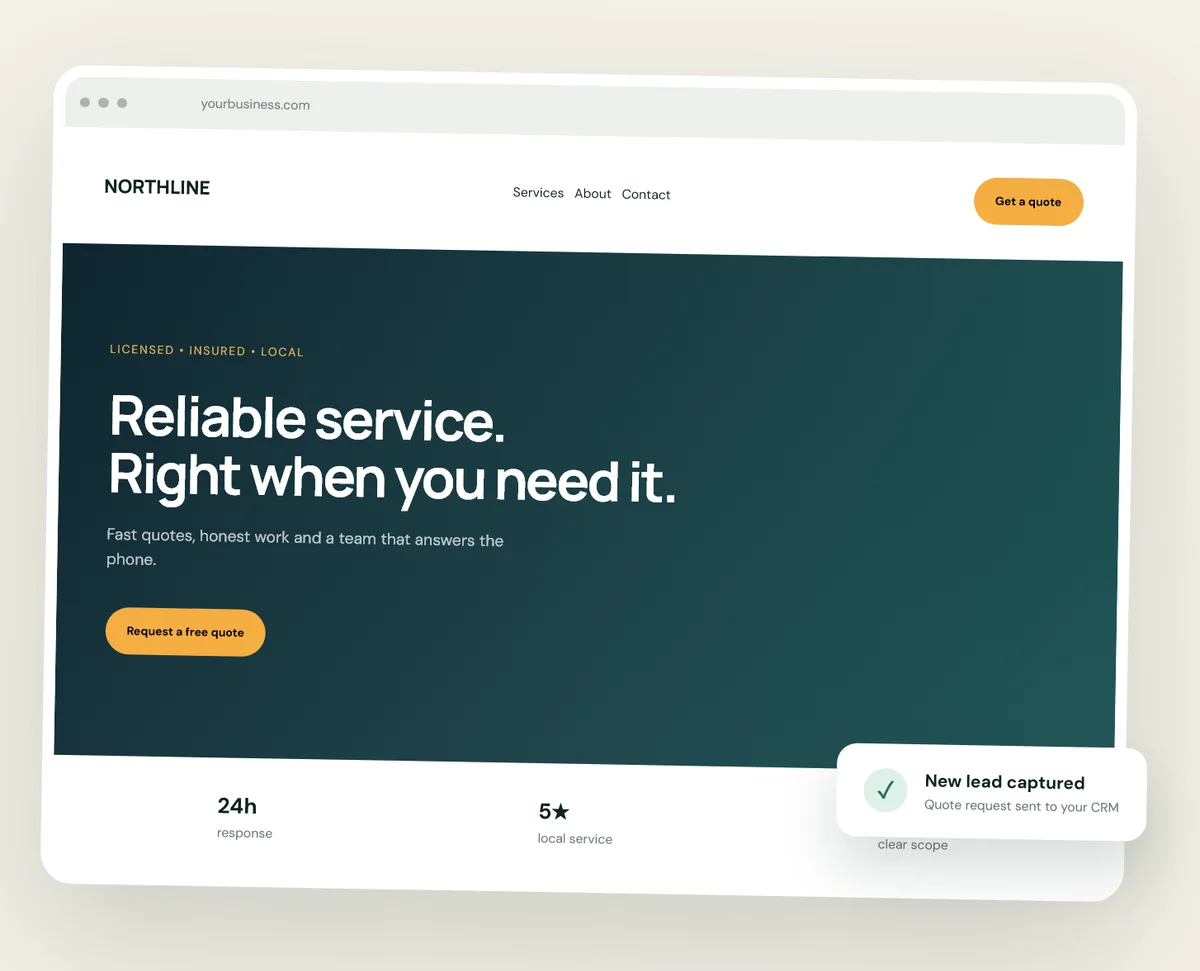 Northline Transport website and lead capture concept